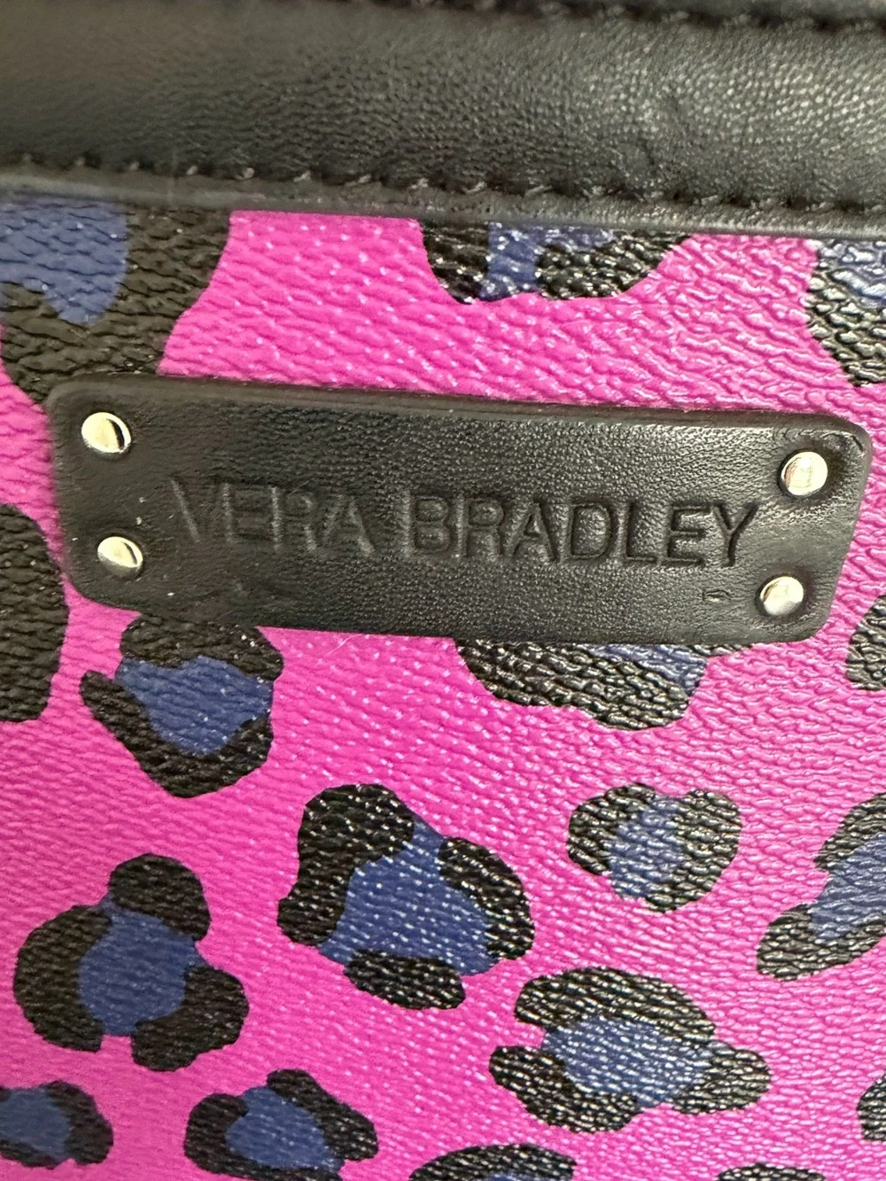 Vera Bradley Leopard Print Crossbody Bag Pink Blue Black